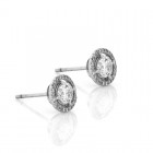 0.90 Cts. 18K White Gold Round Diamond Studs With Halo